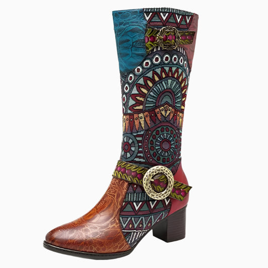 Western Retro Leather Boots – Handmade | Mint Crush