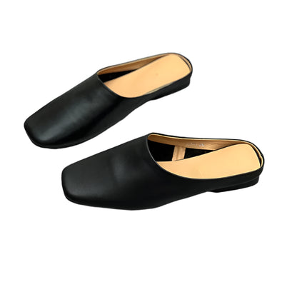 Retro Leather Slip-On Flats –  Minimalist Style