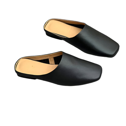 Retro Leather Slip-On Flats –  Minimalist Style
