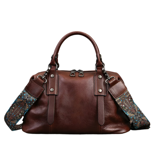 Retro Leather Shoulder Bag – Handmade Classic Charm