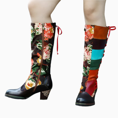Vintage Carnival Lace‑Up Boots – Retro Statement | Mint Crush