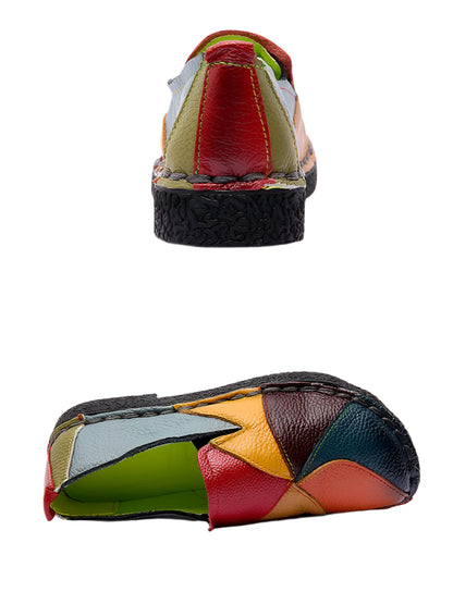 Chunky Leather Loafers – Boho Retro Handmade | Mint Crush