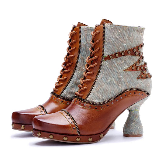 Vintage Rebel Leather Boots – Retro Rocker Style | Mint Crush
