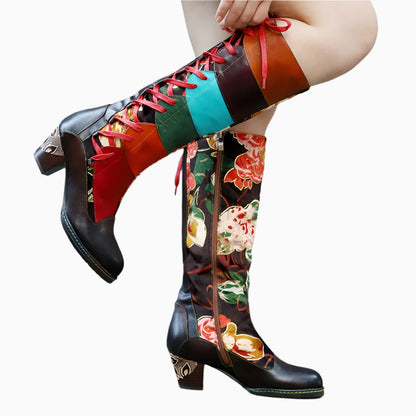 Vintage Carnival Lace‑Up Boots – Retro Statement | Mint Crush