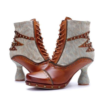 Vintage Rebel Leather Boots – Retro Rocker Style | Mint Crush